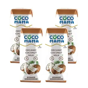 Coco Mama Organic Coconut Milk Dairy-Free,250 Ml|Pack Of 4|Rich & Creamy Texture|Enriched With Nutrients|Contains 18% Fat|No Added Artificial Sweeteners|Lactose-Free|Used For Cooking & Baking Purposes